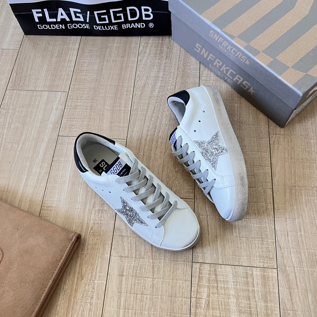 Silver Swarovski crystal star and heel tab