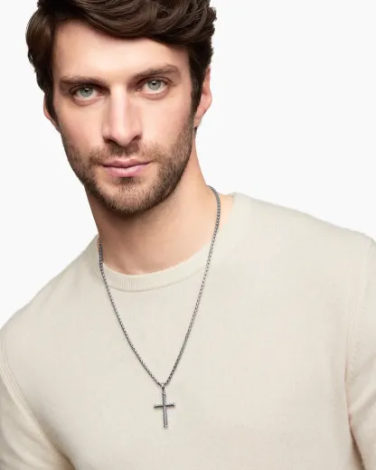 Cable Cross Pendant Sterling Silver