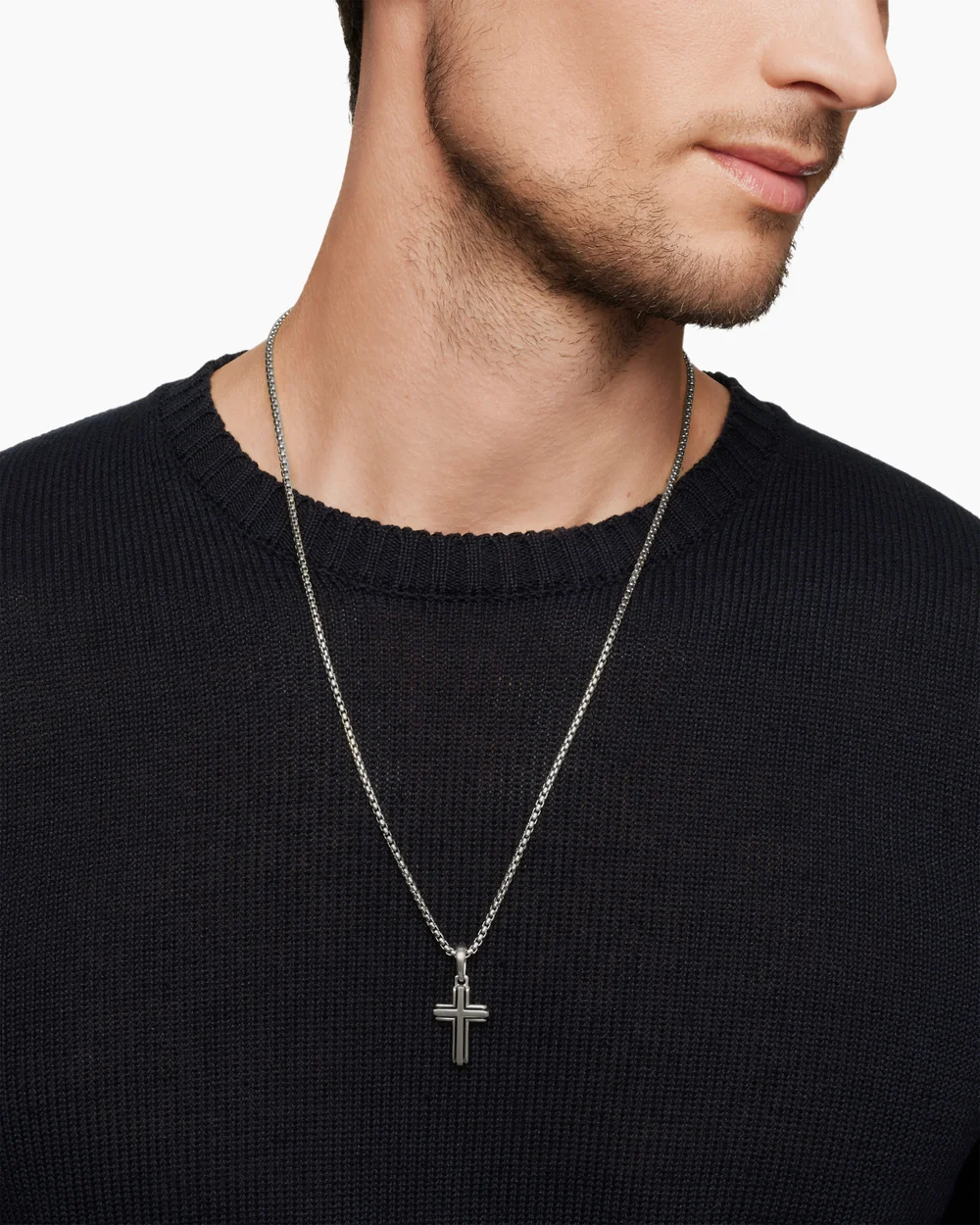 Deco Cross Pendant Sterling Silver