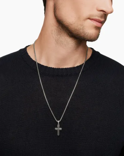 Deco Cross Pendant Sterling Silver