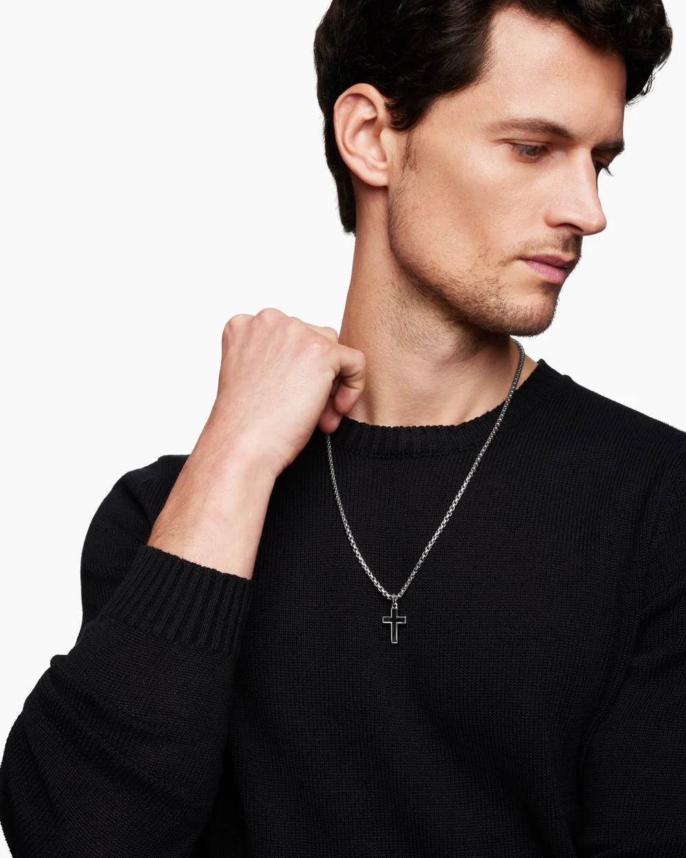 Exotic Stone Cross Sterling Silver with Black Onyx