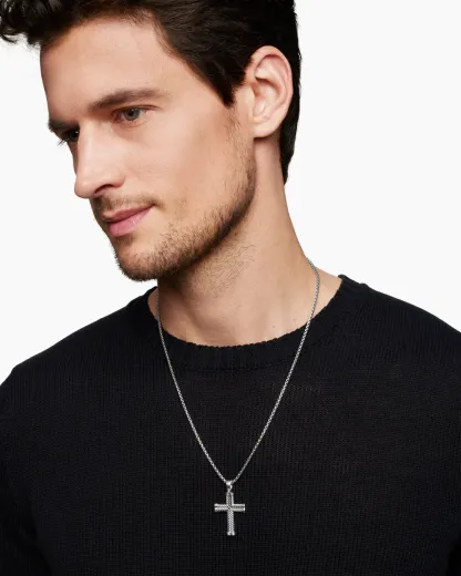 Chevron Cross Pendant Sterling Silver