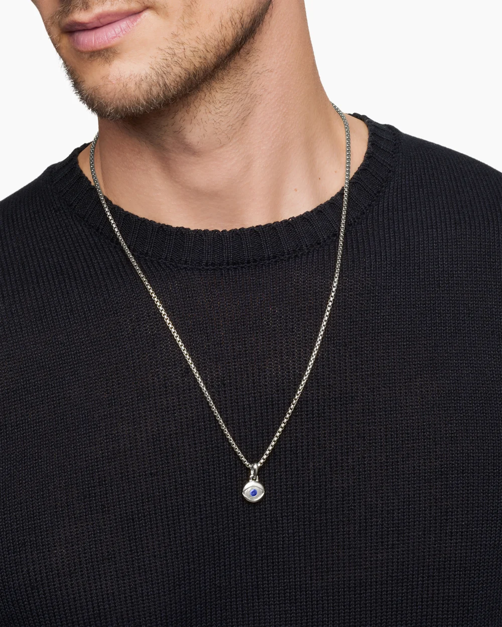 Evil Eye Amulet Sterling Silver with Lapis