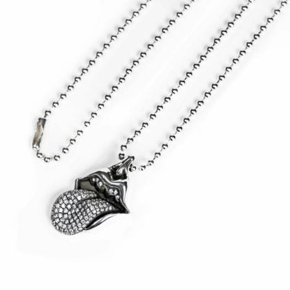 ROLLING STONES TONGUE & LIP PENDANT WITH DIAMOND