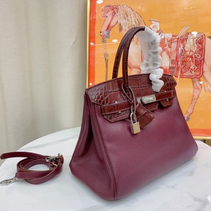 Herthtmes Togo Matte Alligator Birkin Touch 25/30 Gold