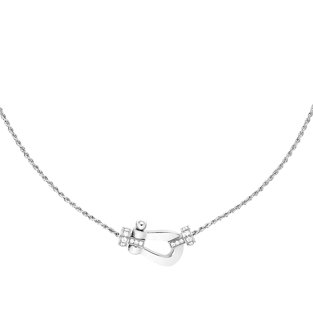 FORCE 10 NECKLACE 18K WHITE GOLD AND DIAMONDS MEDIUM MODEL