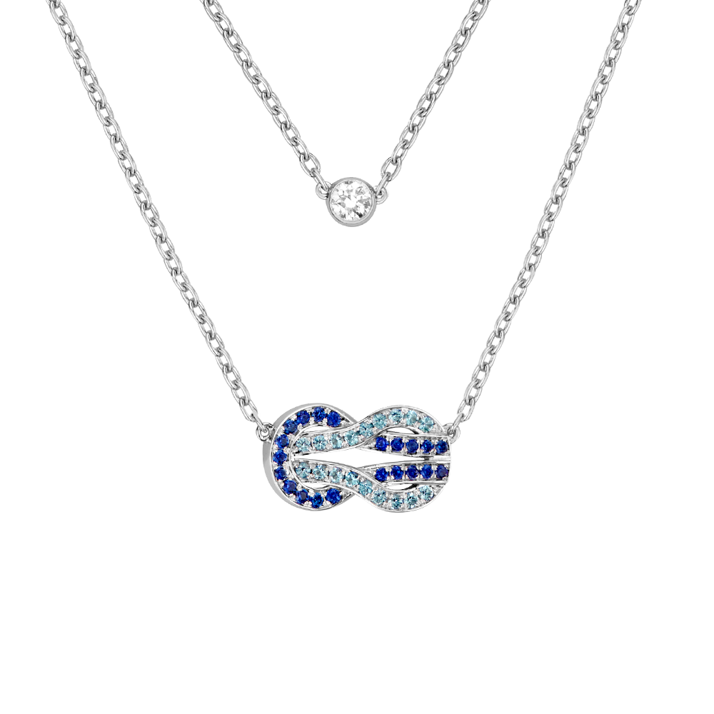 CHANCE INFINIE NECKLACE MEDIUM MODEL 18K WHITE GOLD DIAMOND PAVED