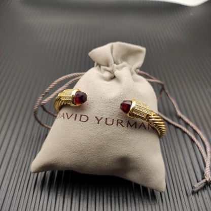 7mm Cable Bracelet with Red  & Diamond Accents