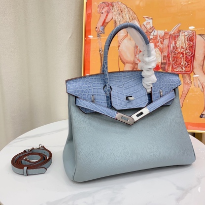 Herthtmes Togo Matte Alligator Birkin Touch 25/30 Gold