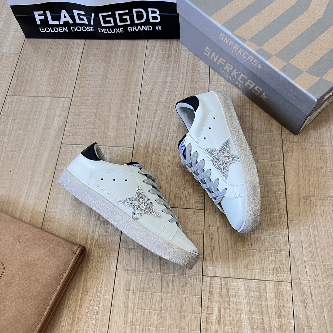 Silver Swarovski crystal star and heel tab