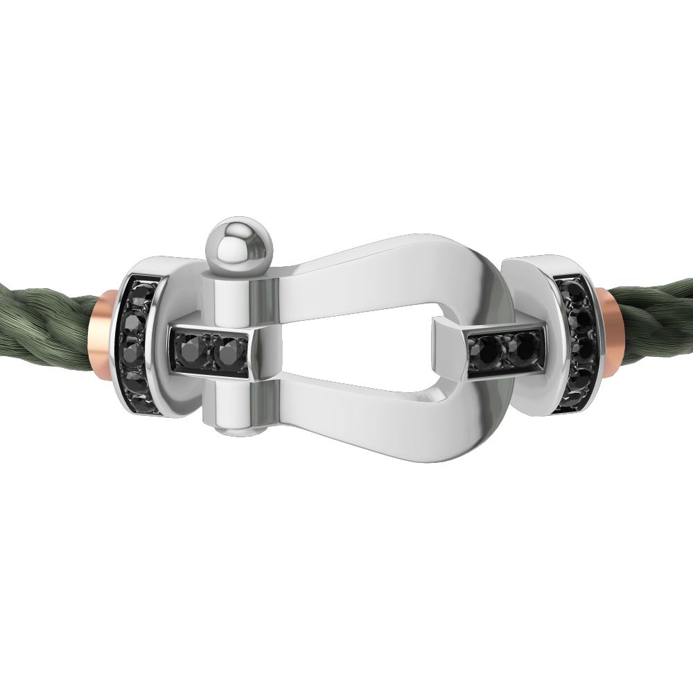 Force 10 bracelet 18k white gold and black diamonds large model