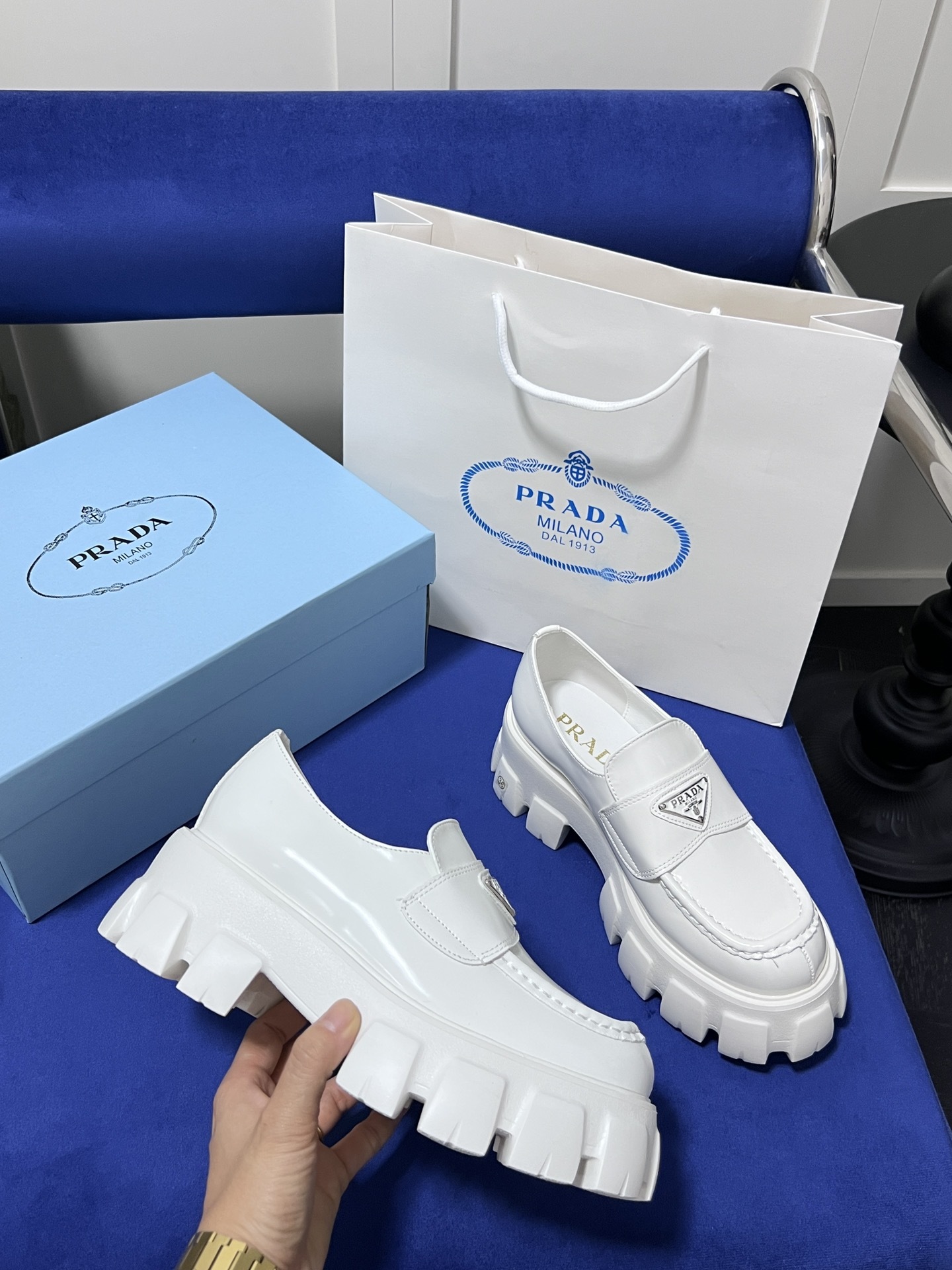 Brushed leather Monolith loafers