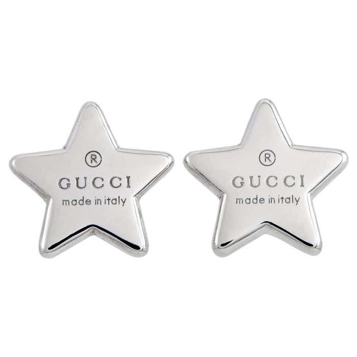 Trademark Rhodium-Plated Silver Star Stud Earrings