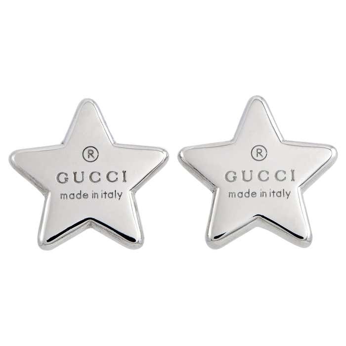 Trademark Rhodium-Plated Silver Star Stud Earrings