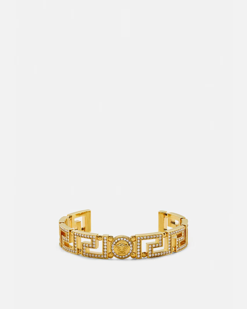 Crystal  Greca Cuff Bracelet
