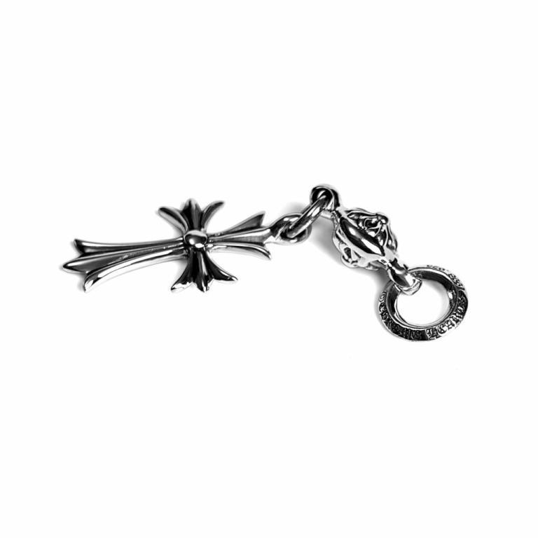 TINY CH CROSS WITH ONE SILVER BALL CHARM