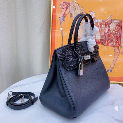 Herthtmes Togo Matte Alligator Birkin Touch 25/30 Gold