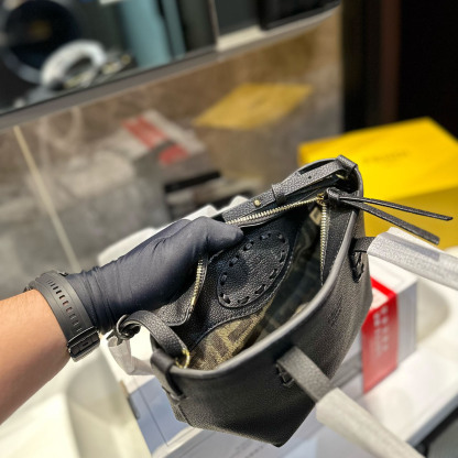 Dove-Coloured Leather Roll Mini Bag