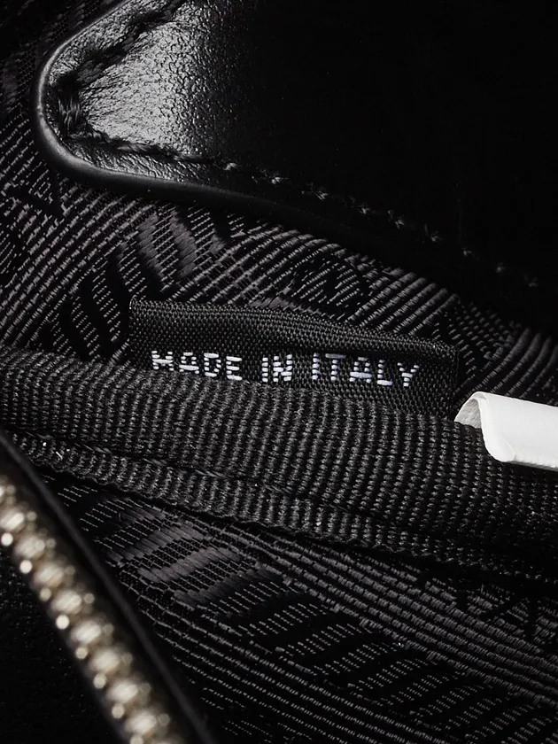 Triangle Logo Zip Crossbody Bag Soft Leather Small