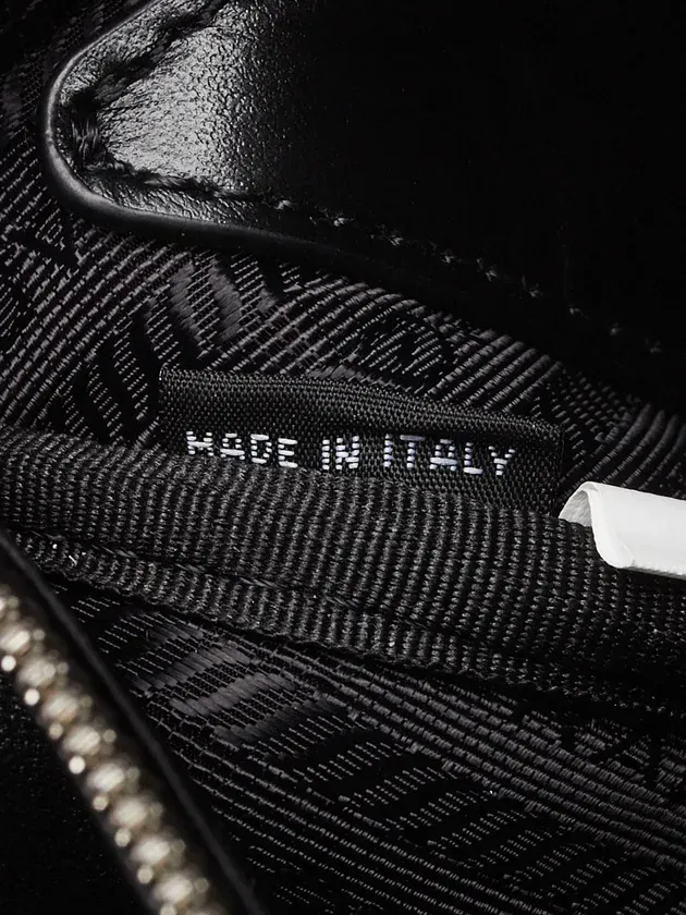 Triangle Logo Zip Crossbody Bag Soft Leather Small