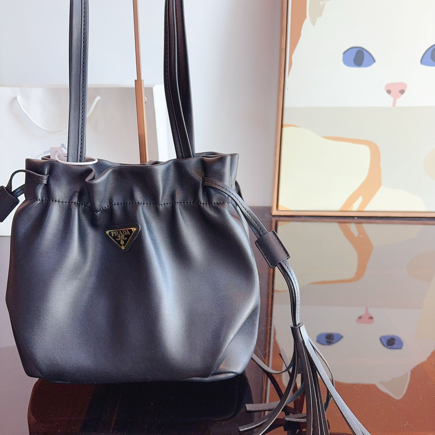 Nappa leather shoulder bag