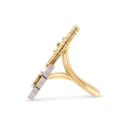 OPERA TULLE YELLOW AND WHITE GOLD RING