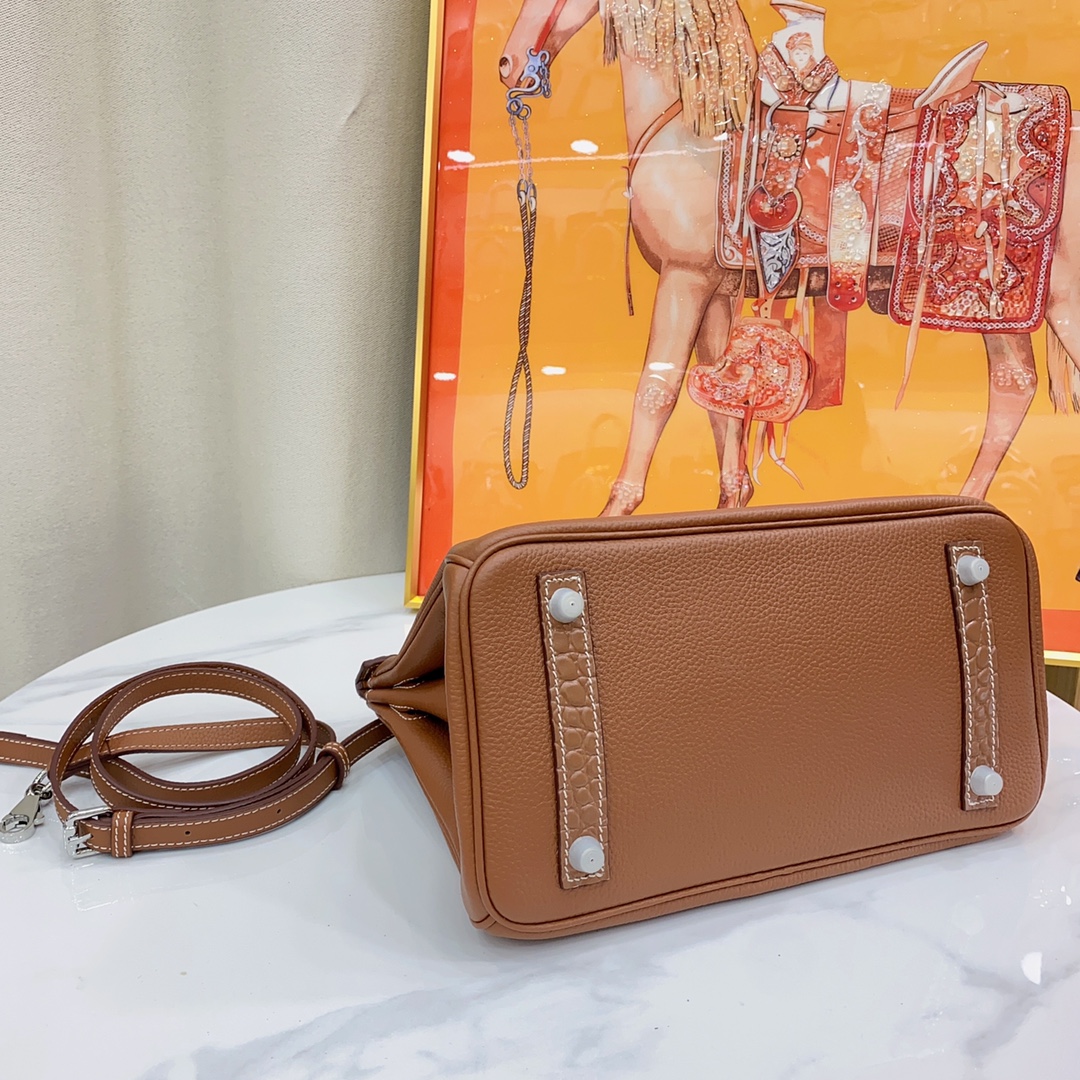 Herthtmes Togo Matte Alligator Birkin Touch 25/30 Gold