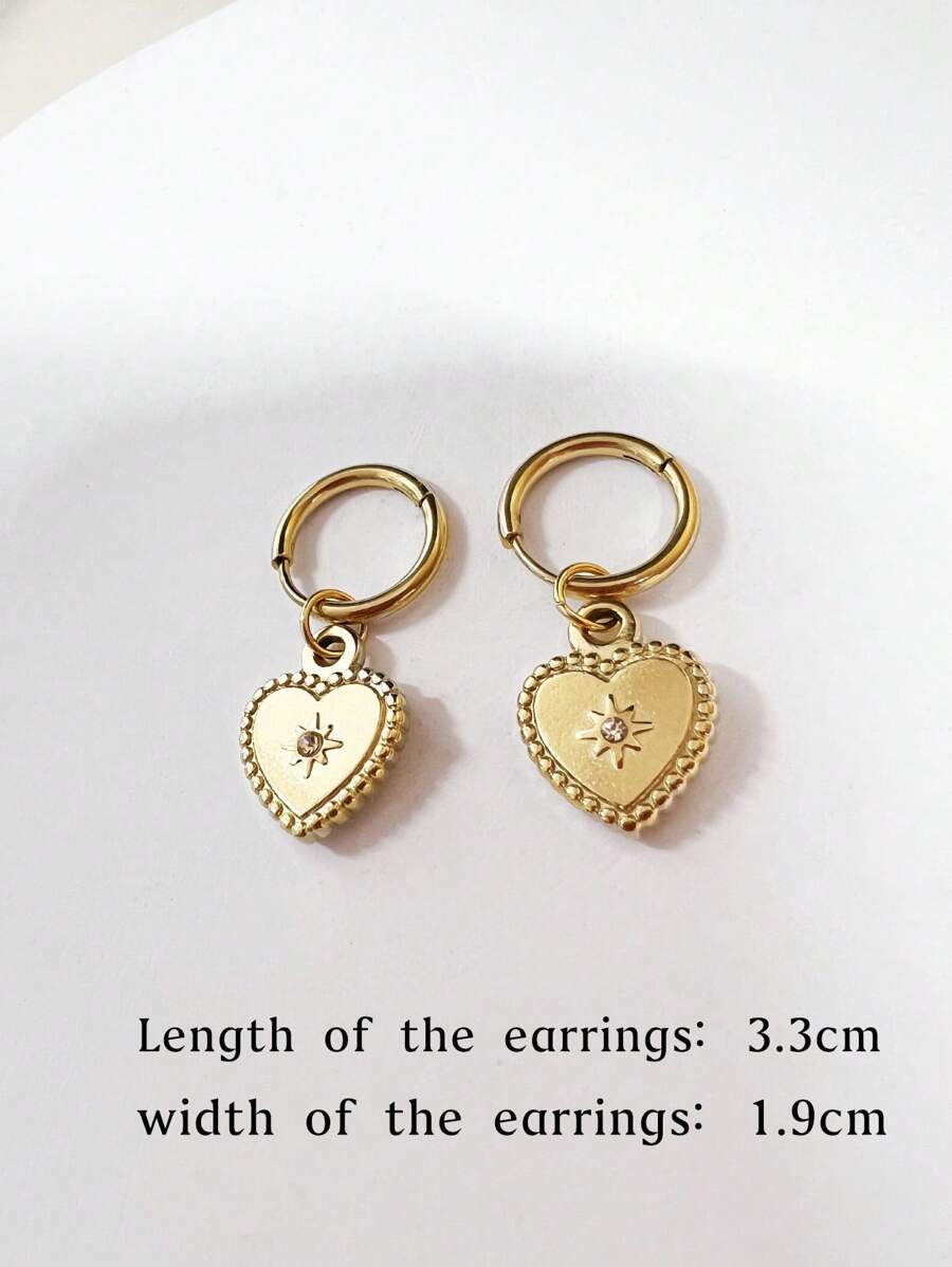 Vintage Fashion Heart Shaped Drop Earrings