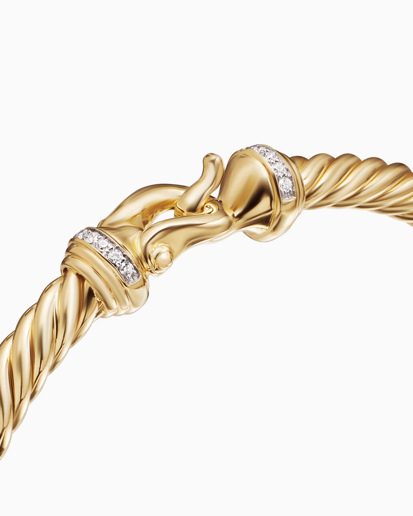 Buckle Cablespira® Bracelet 18K Yellow Gold with Diamonds, 5mm