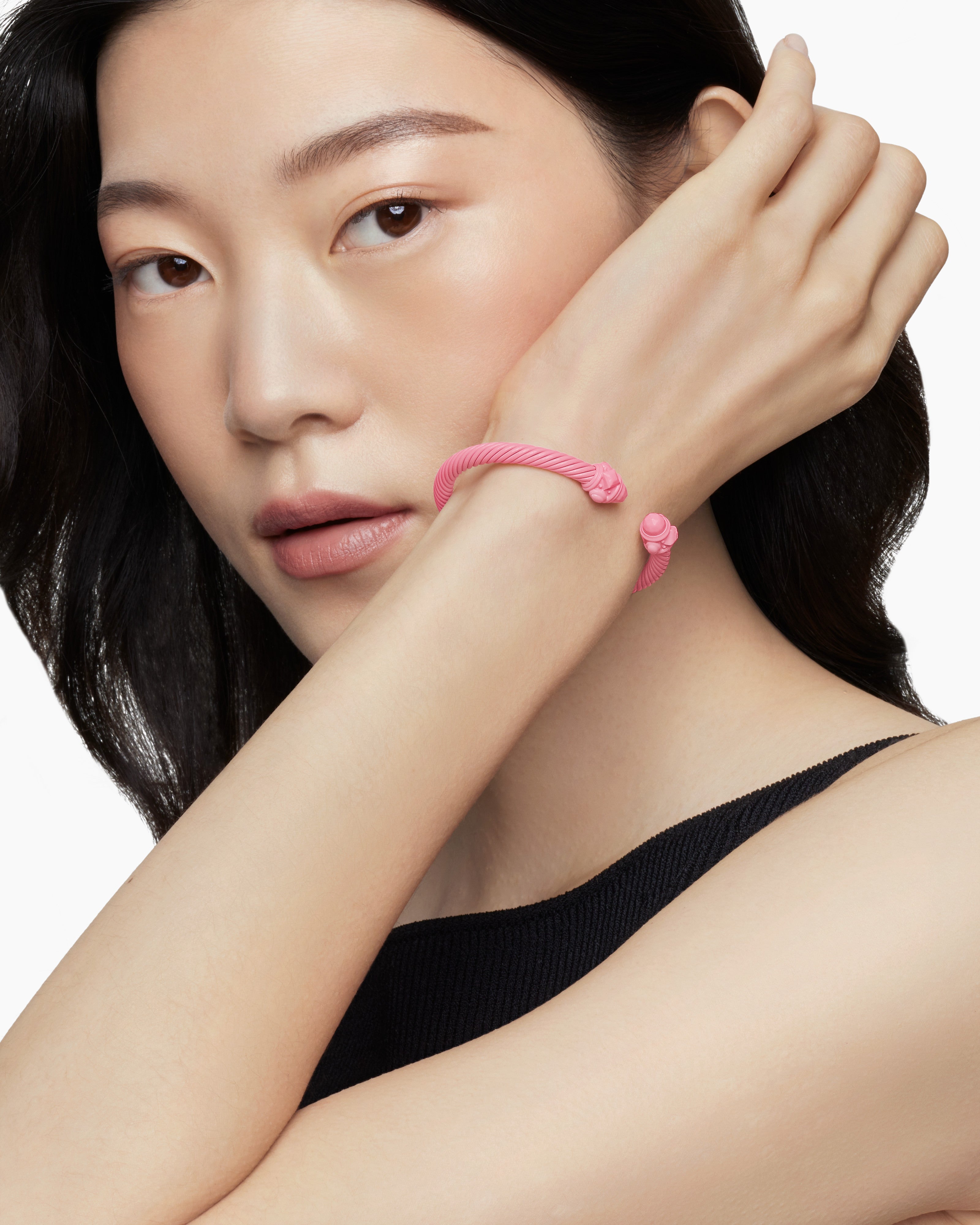 Renaissance® Classic Cable Bracelet Pink Aluminum, 5mm