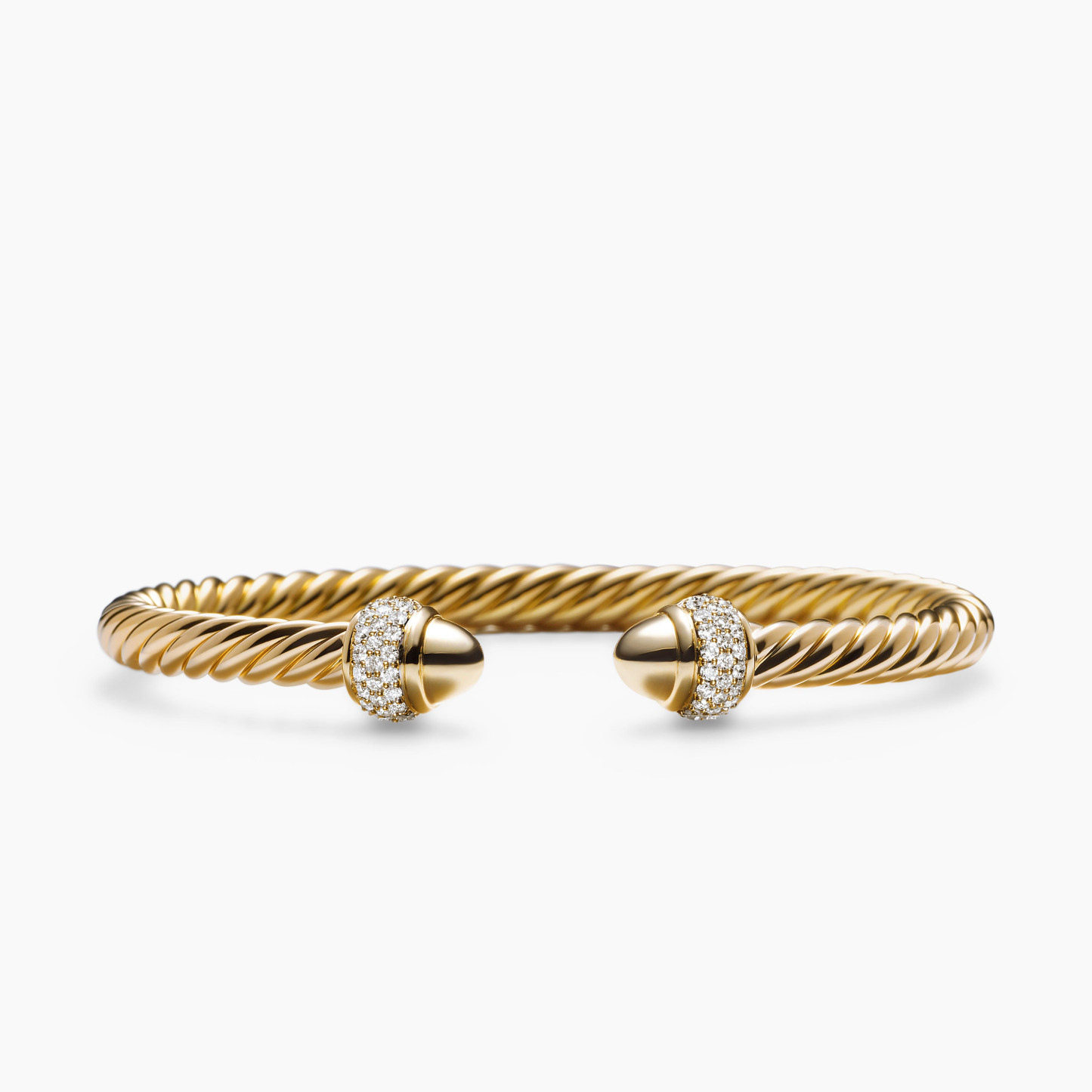 Cable Bracelet 18K Yellow Gold with Diamonds, 5mm