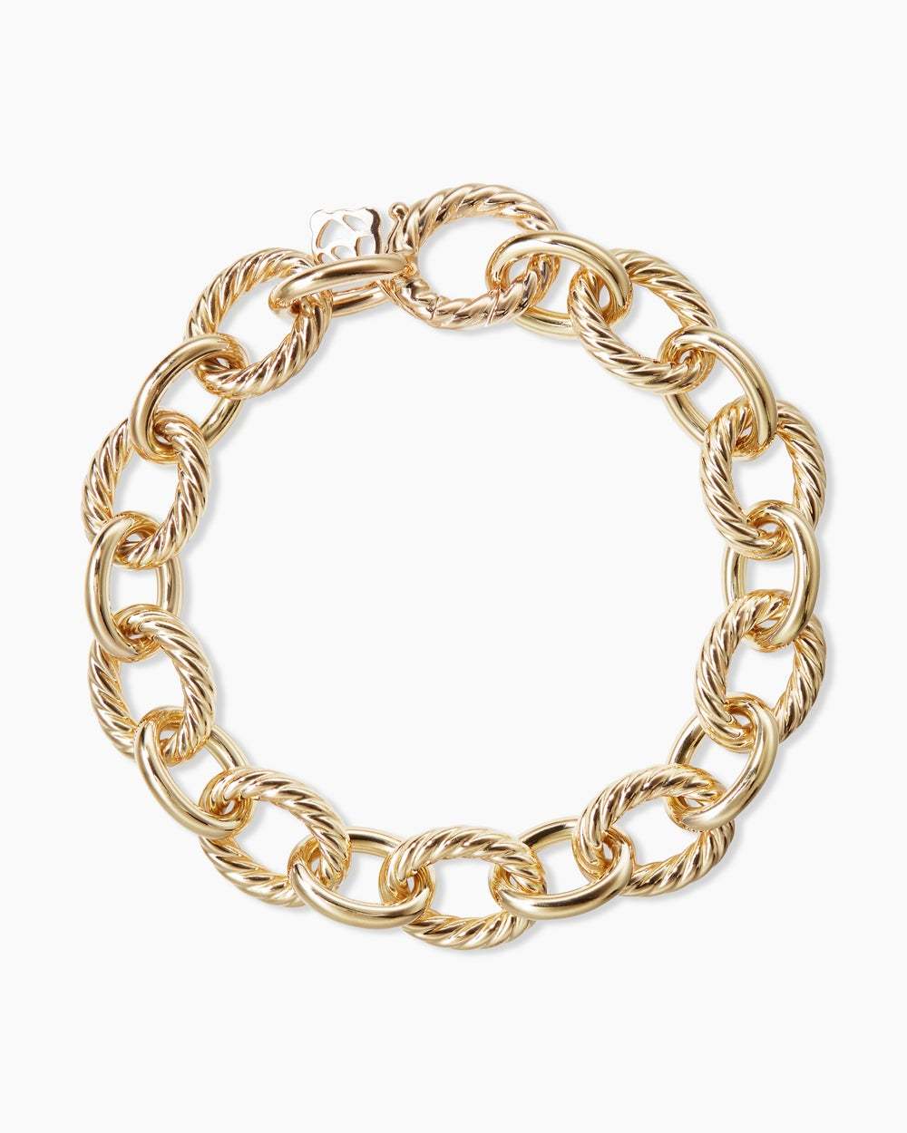 Oval Link Chain Bracelet 18K Yellow Gold, 12mm