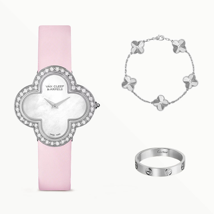 3-Piece Alhambra White Gold & Lucky Clover