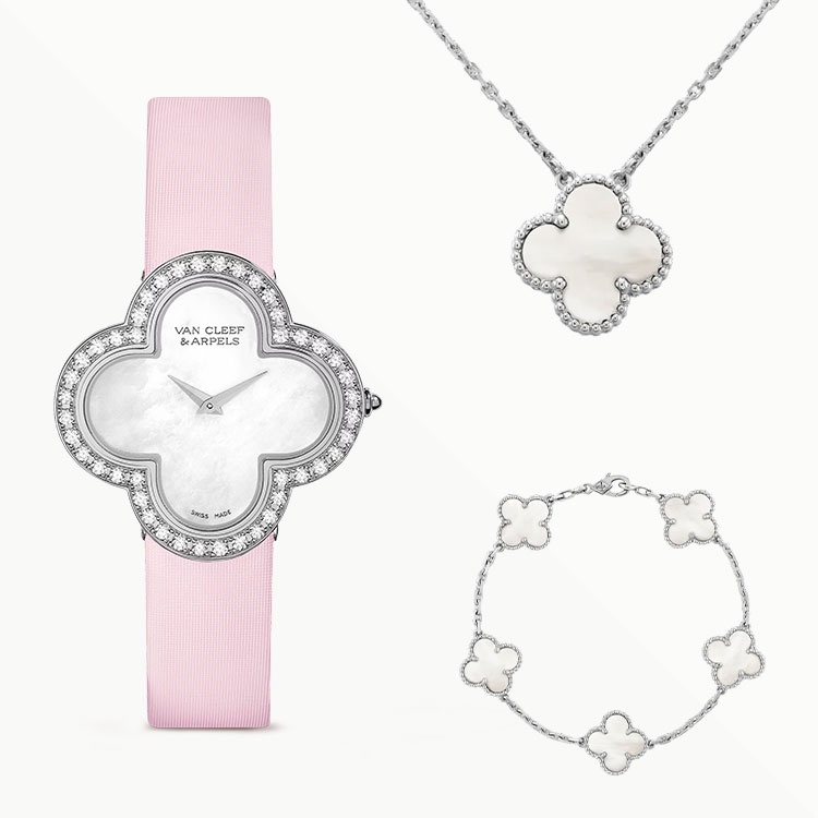 3-Piece Alhambra White Gold & Lucky Clover