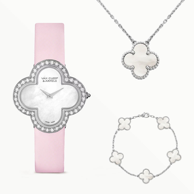 3-Piece Alhambra White Gold & Lucky Clover