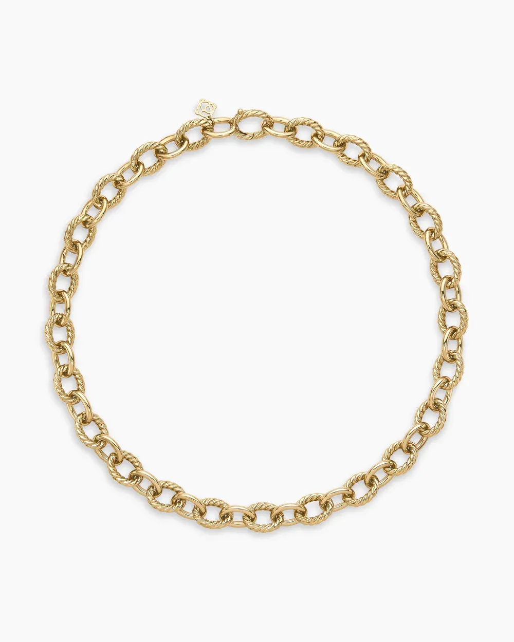 Oval Link Chain Necklace 18K Yellow Gold, 16mm