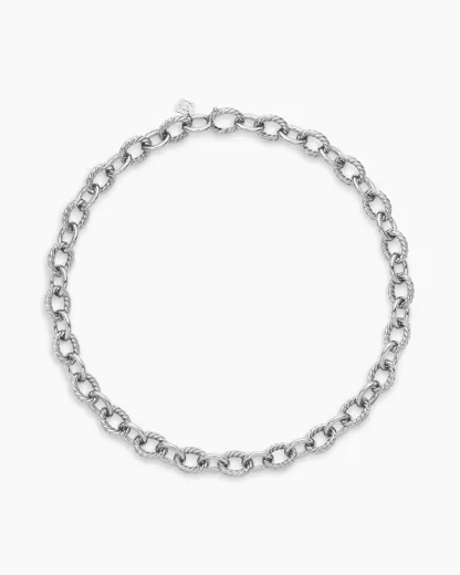 Oval Link Chain Necklace Sterling Silver, 16mm