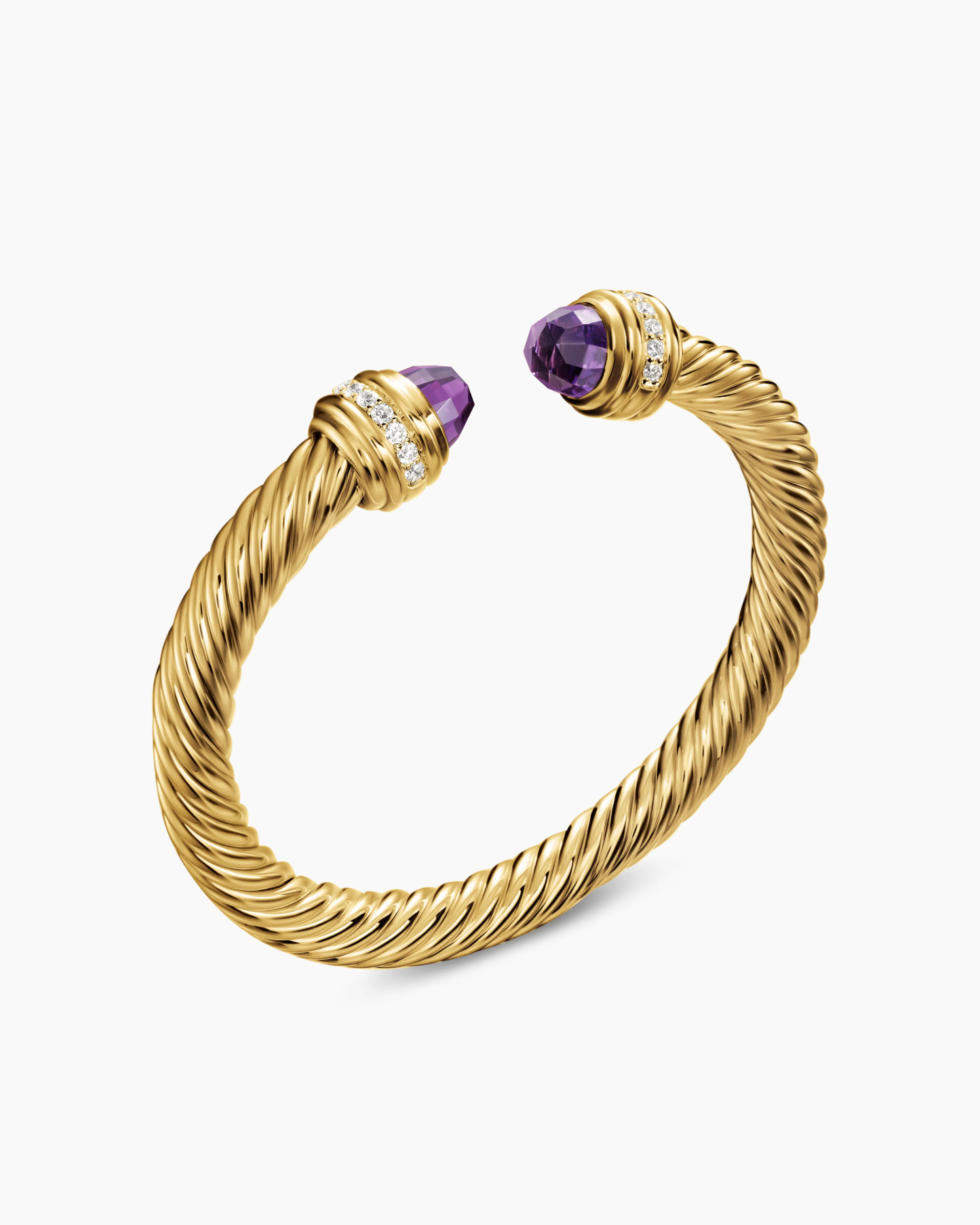 Classic Cablespira庐 Bracelet 18K Yellow Gold with Amethyst and Diamonds, 7mm