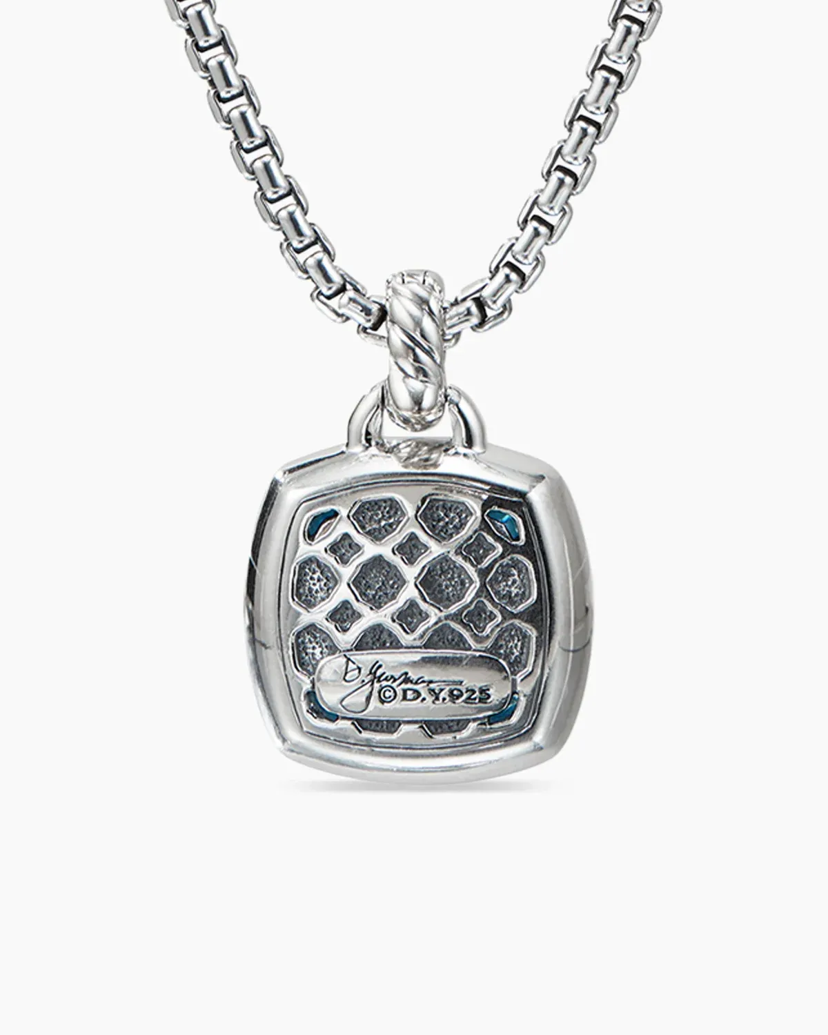 Albion庐 Pendant Sterling Silver with Black Orchid and Diamonds, 14mm