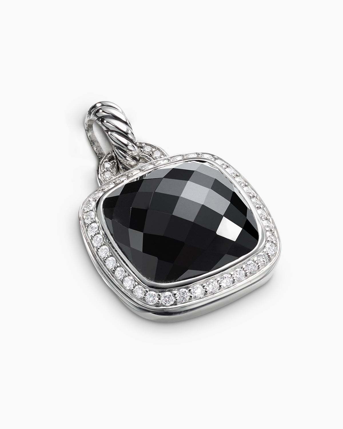 Albion庐 Pendant Sterling Silver with Black Onyx and Diamonds, 14mm