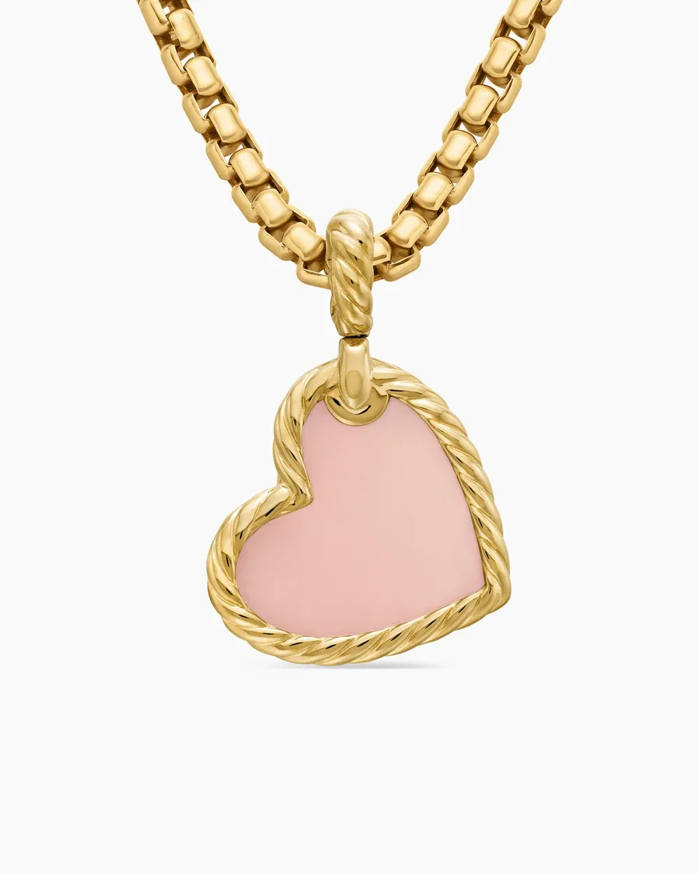 DY Elements® Heart Amulet 18K Yellow Gold with Pink Opal and Diamonds