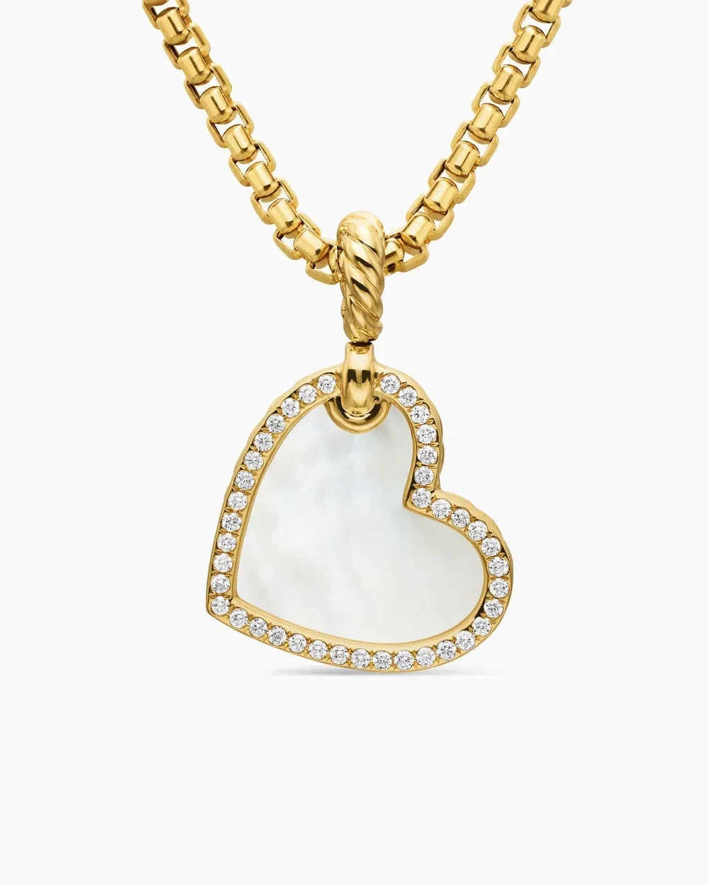 DY Elements® Heart Amulet 18K Yellow Gold with Mother of Pearl and Diamonds