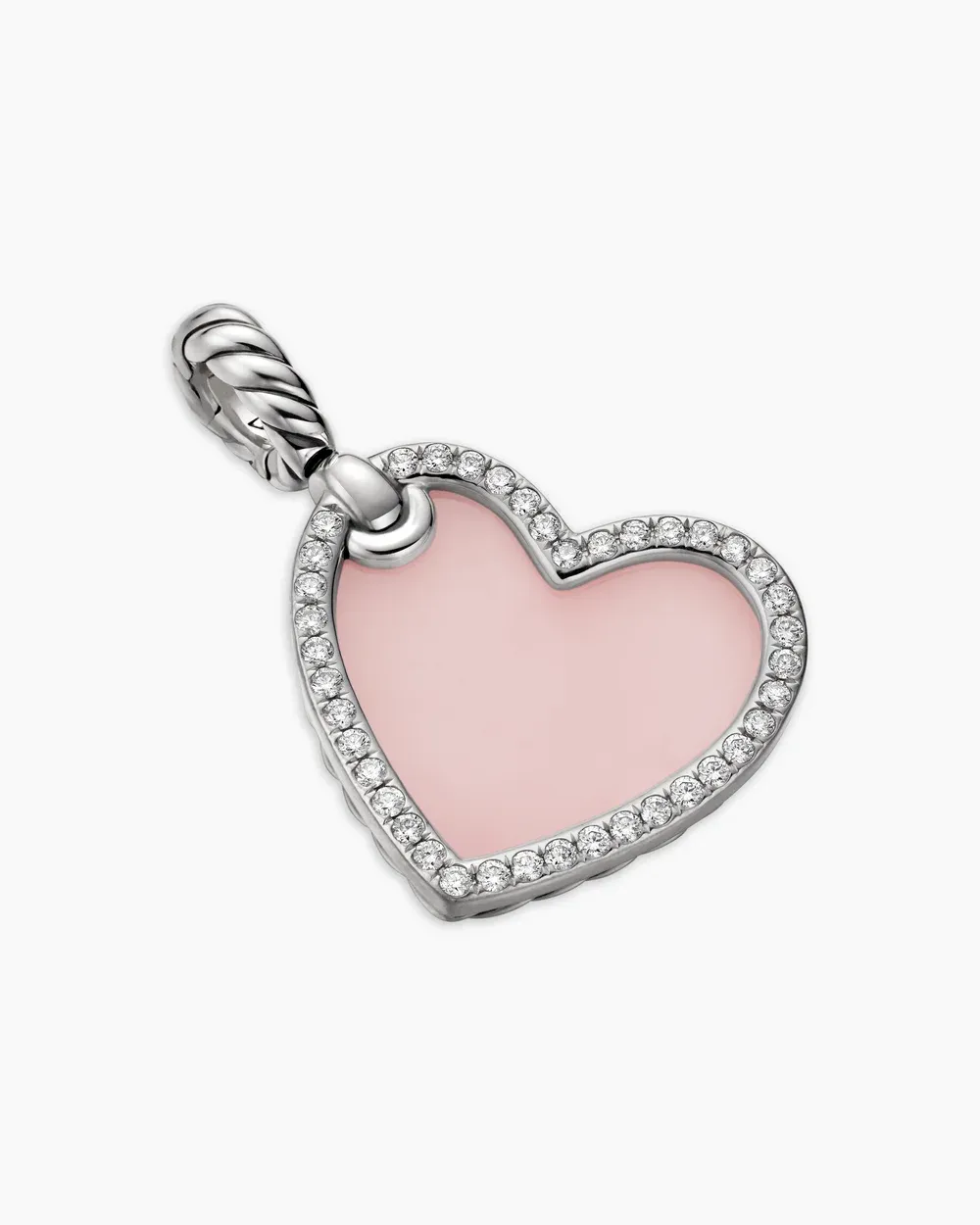 DY Elements® Heart Amulet Sterling Silver with Pink Opal and Diamonds