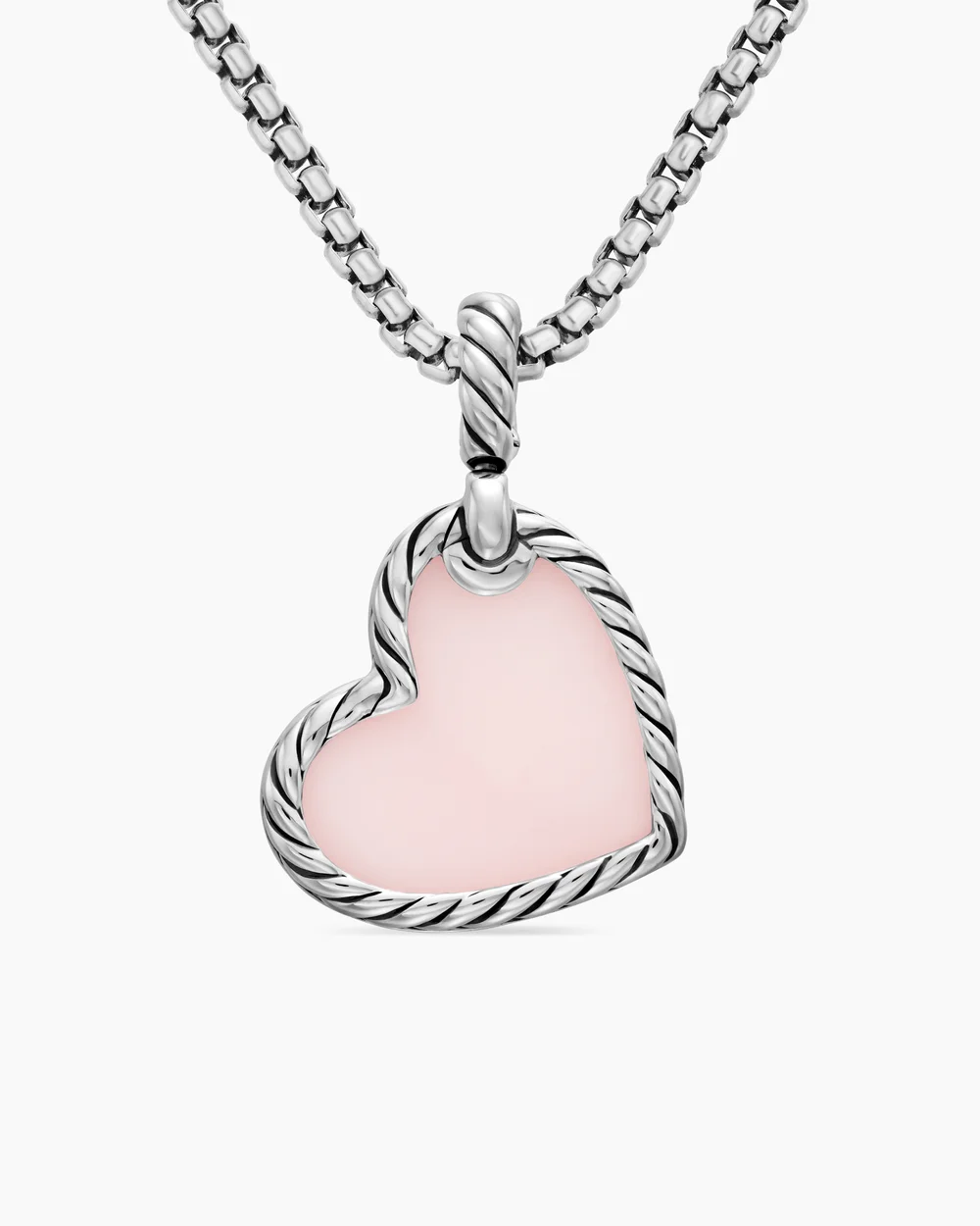 DY Elements® Heart Amulet Sterling Silver with Pink Opal and Diamonds