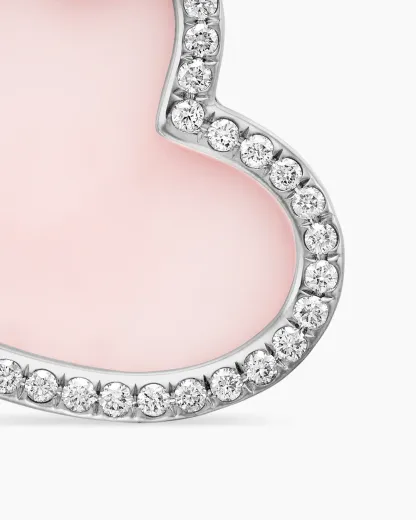 DY Elements® Heart Amulet Sterling Silver with Pink Opal and Diamonds