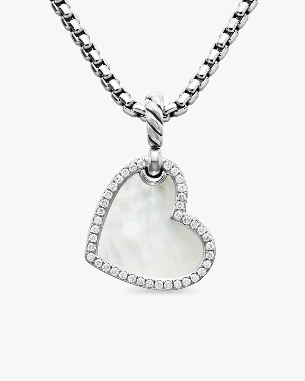 DY Elements® Heart Amulet Sterling Silver with Mother of Pearl and Diamonds