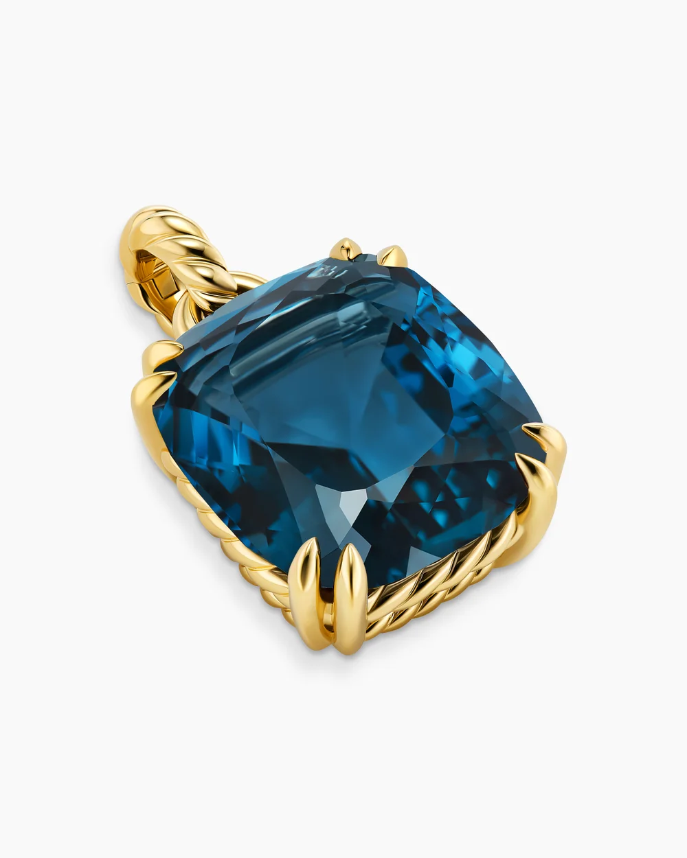 Marbella Pendant 18K Yellow Gold with Hampton Blue Topaz, 22mm