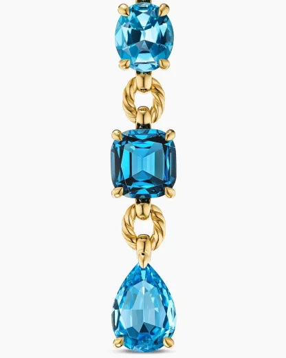 Marbella Y Pendant 18K Yellow Gold with Blue Topaz and Hampton Blue Topaz, 57.8mm