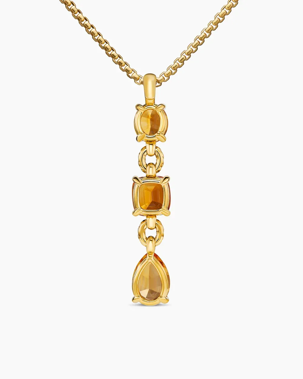 Marbella Y Pendant 18K Yellow Gold with Citrine and Madeira Citrine, 57.8mm