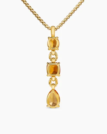 Marbella Y Pendant 18K Yellow Gold with Citrine and Madeira Citrine, 57.8mm
